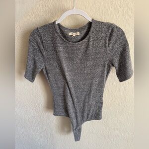 Madewell Gray Bodysuit Top